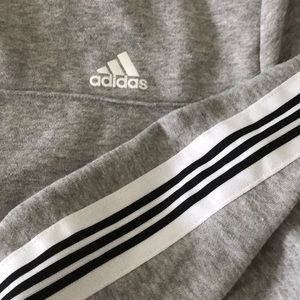 Gray Adidas Cropped Crew Neck Workout Sweatshirt